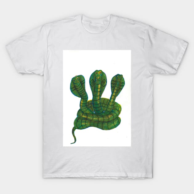 Three Headed Cobra T-Shirt by LukeMargetts